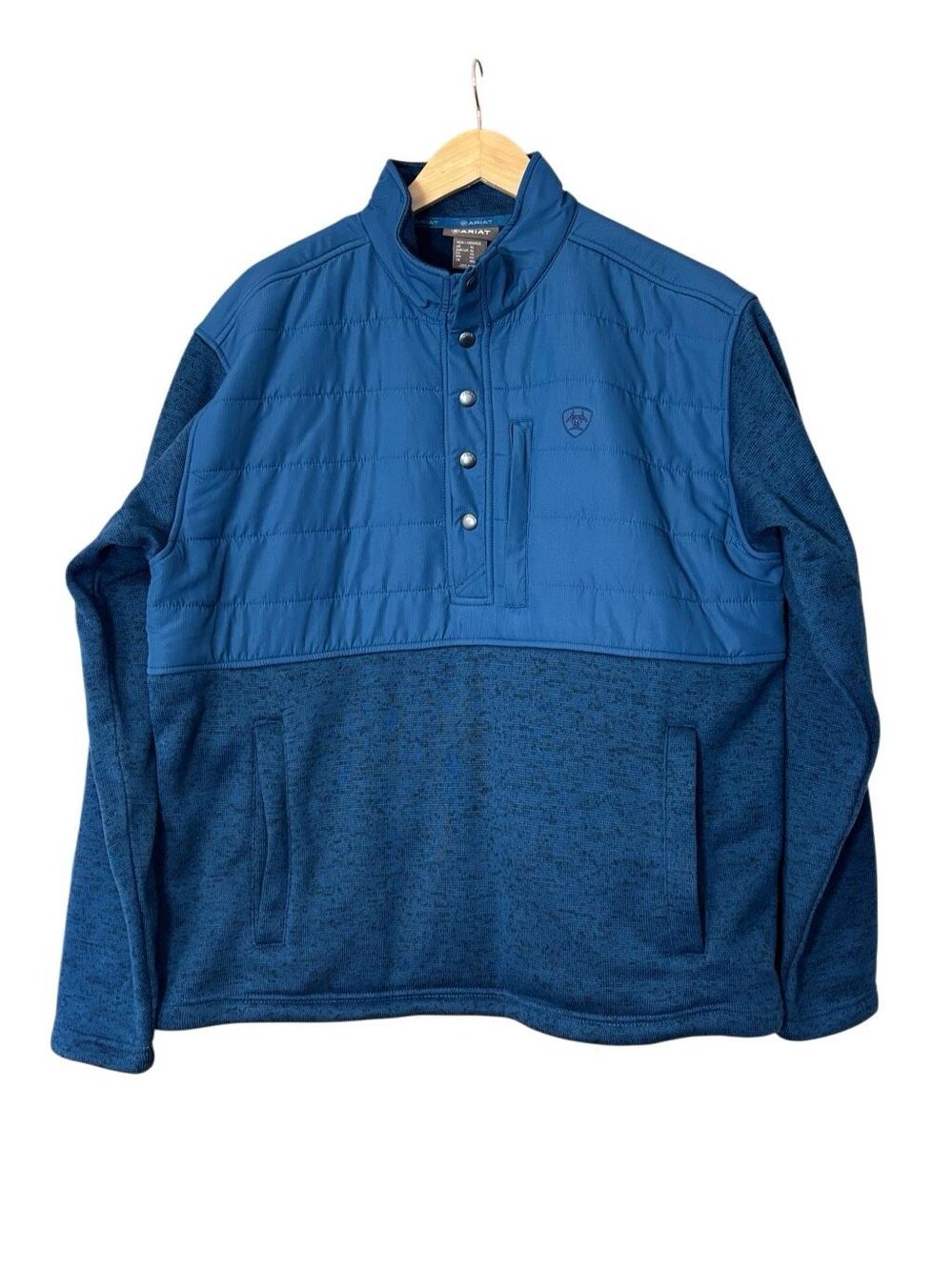 Ariat Men's Caldwell Reinforced Snap Sweater jacket  Majolica Blue size XL